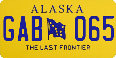 AK license plate GAB065