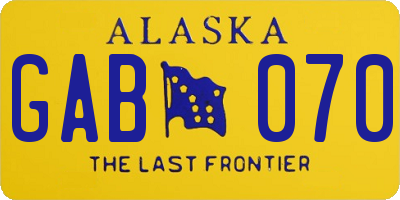AK license plate GAB070