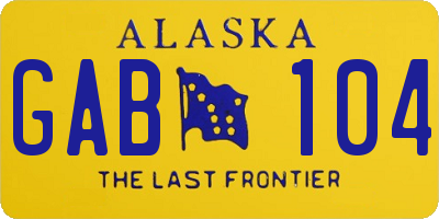 AK license plate GAB104