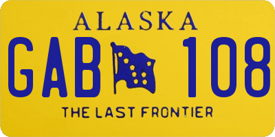 AK license plate GAB108
