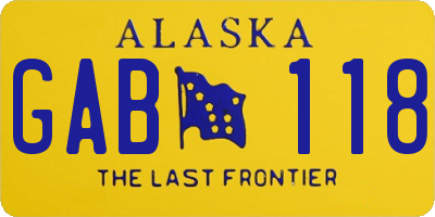 AK license plate GAB118