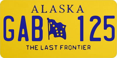 AK license plate GAB125