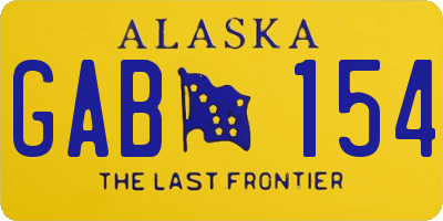 AK license plate GAB154