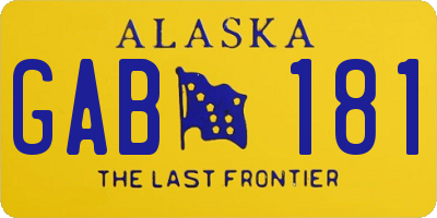 AK license plate GAB181
