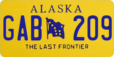 AK license plate GAB209