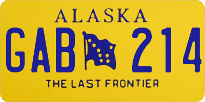 AK license plate GAB214