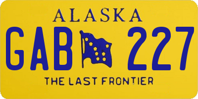 AK license plate GAB227