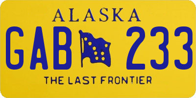 AK license plate GAB233