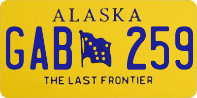 AK license plate GAB259