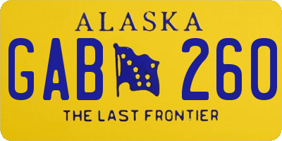 AK license plate GAB260