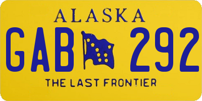 AK license plate GAB292