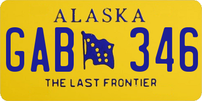 AK license plate GAB346