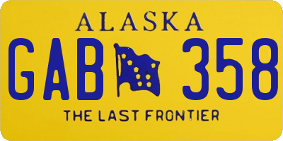 AK license plate GAB358