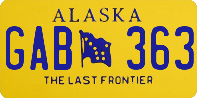 AK license plate GAB363