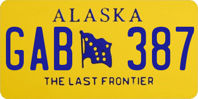 AK license plate GAB387