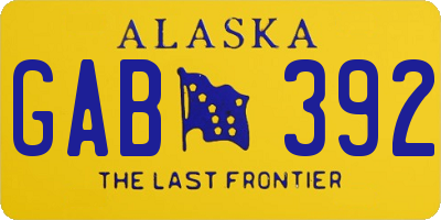 AK license plate GAB392