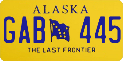 AK license plate GAB445