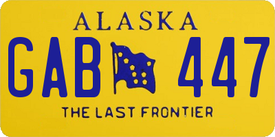 AK license plate GAB447