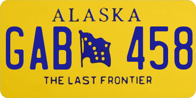 AK license plate GAB458