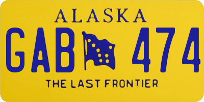 AK license plate GAB474