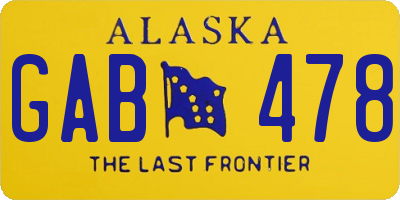AK license plate GAB478