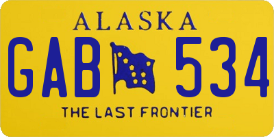 AK license plate GAB534