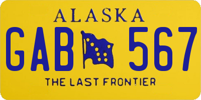 AK license plate GAB567