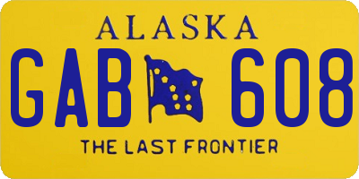AK license plate GAB608