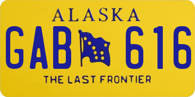 AK license plate GAB616