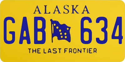 AK license plate GAB634