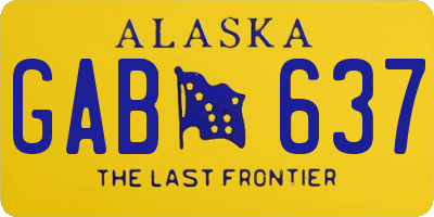 AK license plate GAB637