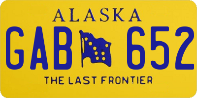 AK license plate GAB652