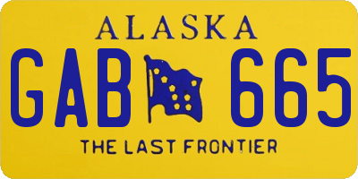 AK license plate GAB665