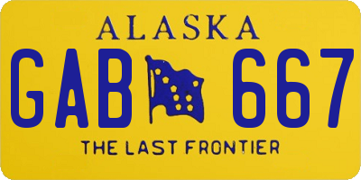AK license plate GAB667