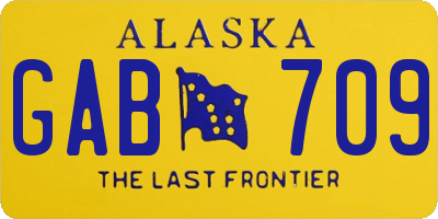 AK license plate GAB709