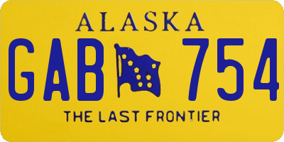 AK license plate GAB754