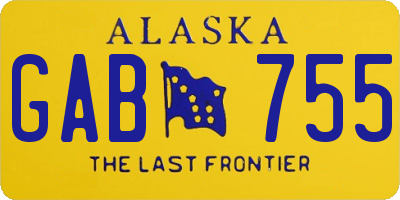 AK license plate GAB755