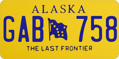 AK license plate GAB758