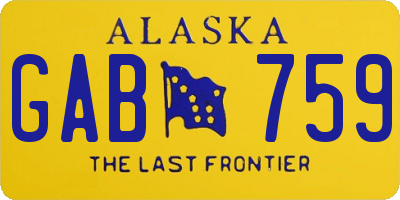 AK license plate GAB759
