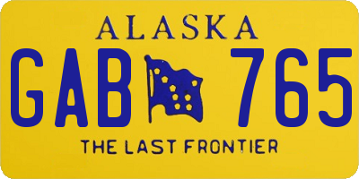 AK license plate GAB765