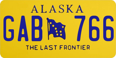 AK license plate GAB766
