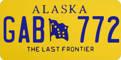 AK license plate GAB772