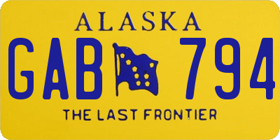 AK license plate GAB794