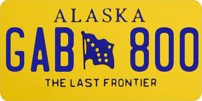 AK license plate GAB800