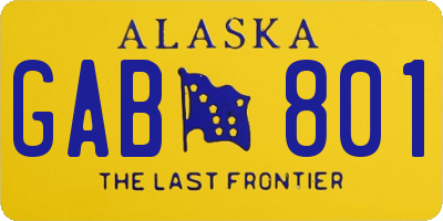 AK license plate GAB801