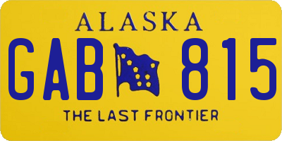 AK license plate GAB815