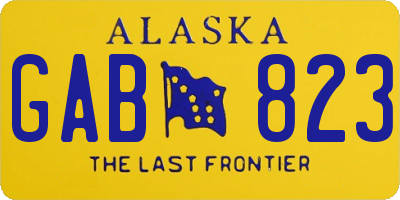 AK license plate GAB823