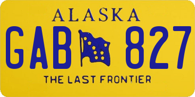 AK license plate GAB827