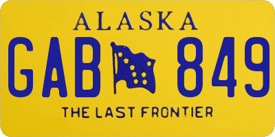 AK license plate GAB849