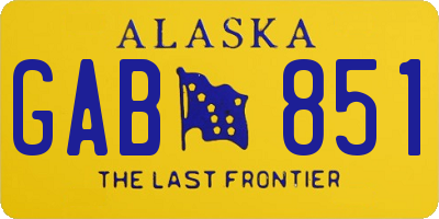 AK license plate GAB851